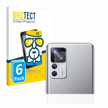 Parte frontal de un envase de producto con el logotipo de la marca BROTECT. Al lado se muestra el dispositivo Xiaomi 12T Pro (