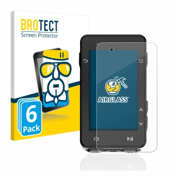 Parte frontal de un envase de producto con el logotipo de la marca BROTECT. Al lado se muestra el dispositivo iGPSPORT iGS630 