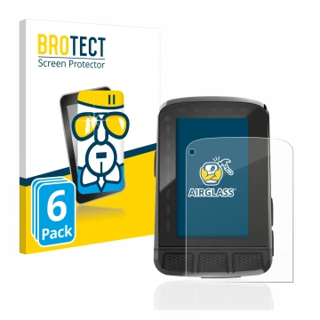 Parte frontal de un envase de producto con el logotipo de la marca BROTECT. Al lado se muestra el dispositivo Wahoo Elemnt Roa