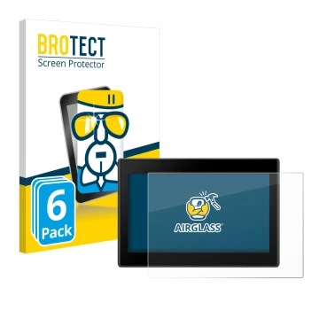 Parte frontal de un envase de producto con el logotipo de la marca BROTECT. Al lado se muestra el dispositivo Garmin Drive 53 