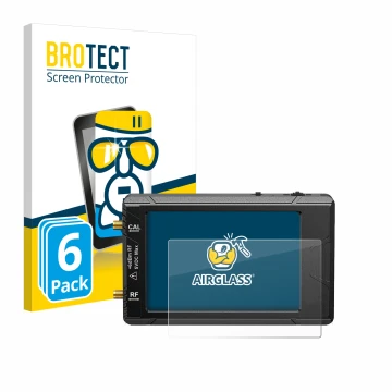 Parte frontal de un envase de producto con el logotipo de la marca BROTECT. Al lado se muestra el dispositivo tinySA ultra spe