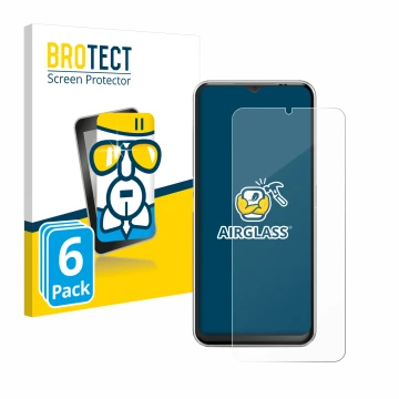 Parte frontal de un envase de producto con el logotipo de la marca BROTECT. Al lado se muestra el dispositivo Emporia Smart 6 