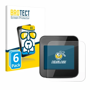 Parte frontal de un envase de producto con el logotipo de la marca BROTECT. Al lado se muestra el dispositivo Cycplus GPS G1 c