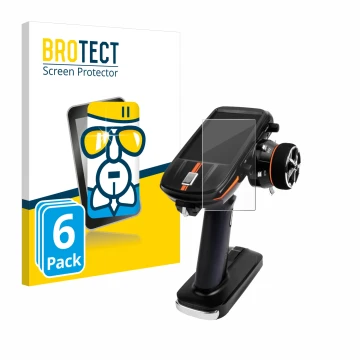 Parte frontal de un envase de producto con el logotipo de la marca BROTECT. Al lado se muestra el dispositivo RadioLink RC8X c