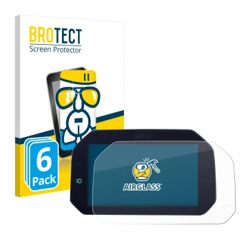 Parte frontal de un envase de producto con el logotipo de la marca BROTECT. Al lado se muestra el dispositivo BMW R 1300 GS TF