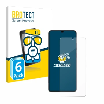 Parte frontal de un envase de producto con el logotipo de la marca BROTECT. Al lado se muestra el dispositivo ZTE Blade V50 Vi