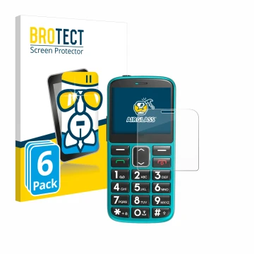 Parte frontal de un envase de producto con el logotipo de la marca BROTECT. Al lado se muestra el dispositivo Uleway Seniorenh