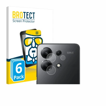 Parte frontal de un envase de producto con el logotipo de la marca BROTECT. Al lado se muestra el dispositivo Xiaomi Redmi Not