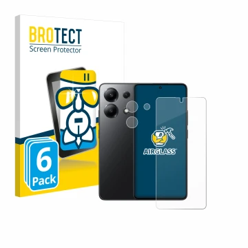 Parte frontal de un envase de producto con el logotipo de la marca BROTECT. Al lado se muestra el dispositivo Xiaomi Redmi Not