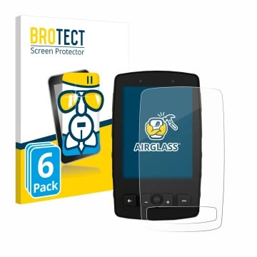 Parte frontal de un envase de producto con el logotipo de la marca BROTECT. Al lado se muestra el dispositivo TwoNav Aventura 