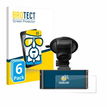 Parte frontal de un envase de producto con el logotipo de la marca BROTECT. Al lado se muestra el dispositivo Redtiger F7NS 4K