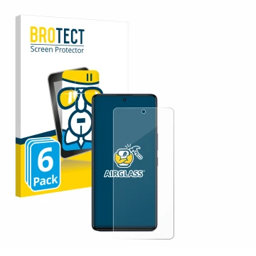 Parte frontal de un envase de producto con el logotipo de la marca BROTECT. Al lado se muestra el dispositivo Infinix GT 20 Pr