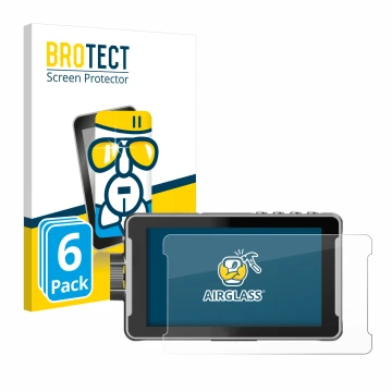 Parte frontal de un envase de producto con el logotipo de la marca BROTECT. Al lado se muestra el dispositivo Viltrox DC-550 P