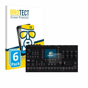 Parte frontal de un envase de producto con el logotipo de la marca BROTECT. Al lado se muestra el dispositivo Elektron Octatra