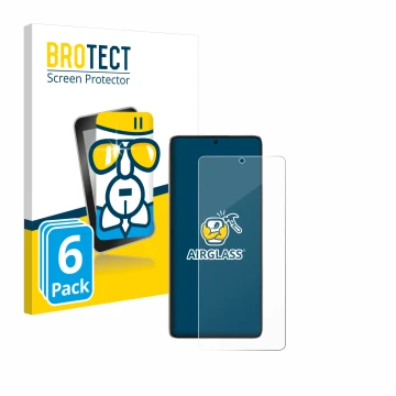 Parte frontal de un envase de producto con el logotipo de la marca BROTECT. Al lado se muestra el dispositivo Xiaomi Poco F6 c