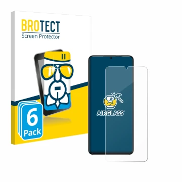 Parte frontal de un envase de producto con el logotipo de la marca BROTECT. Al lado se muestra el dispositivo Oukitel C50 con 