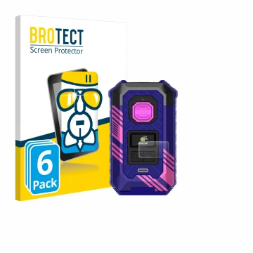 Parte frontal de un envase de producto con el logotipo de la marca BROTECT. Al lado se muestra el dispositivo Vaporesso Armour