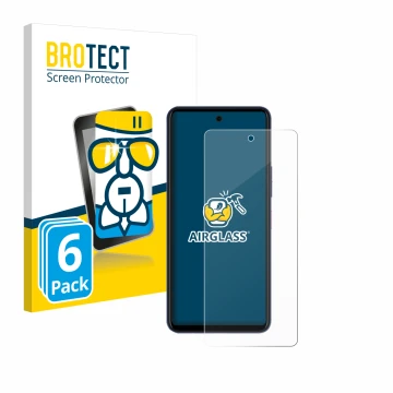 Parte frontal de un envase de producto con el logotipo de la marca BROTECT. Al lado se muestra el dispositivo Telekom T Phone 