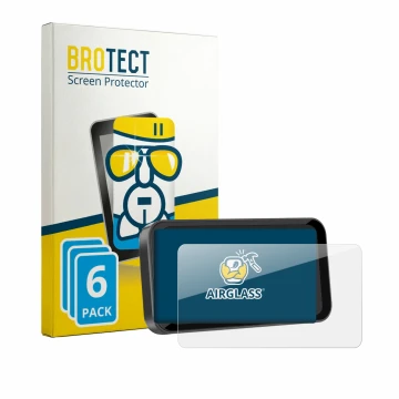Parte frontal de un envase de producto con el logotipo de la marca BROTECT. Al lado se muestra el dispositivo Carpuride W603 6