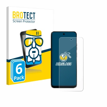 Parte frontal de un envase de producto con el logotipo de la marca BROTECT. Al lado se muestra el dispositivo Motorola G34 5G 