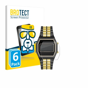 Parte frontal de un envase de producto con el logotipo de la marca BROTECT. Al lado se muestra el dispositivo Armitron Rubik c