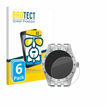 Parte frontal de un envase de producto con el logotipo de la marca BROTECT. Al lado se muestra el dispositivo Seiko 5 Sports S