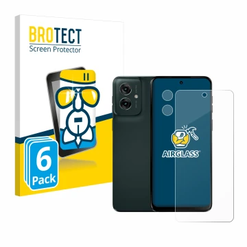 Parte frontal de un envase de producto con el logotipo de la marca BROTECT. Al lado se muestra el dispositivo Motorola Moto G5