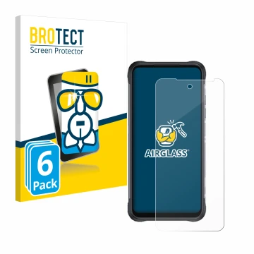 Parte frontal de un envase de producto con el logotipo de la marca BROTECT. Al lado se muestra el dispositivo GlobeXplorer GPX