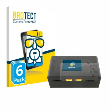 Parte frontal de un envase de producto con el logotipo de la marca BROTECT. Al lado se muestra el dispositivo Gens Ace IMARS D