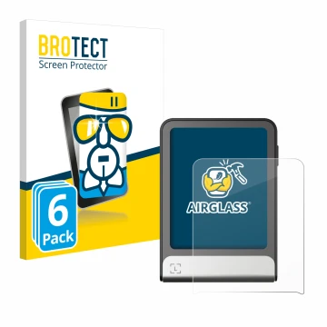 Parte frontal de un envase de producto con el logotipo de la marca BROTECT. Al lado se muestra el dispositivo Ledger Flex con 