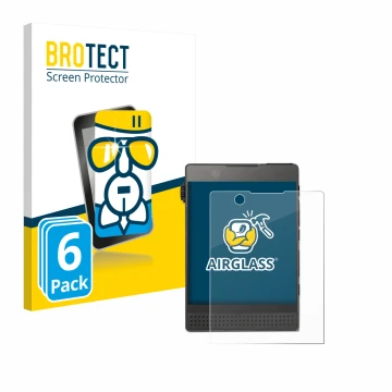 Parte frontal de un envase de producto con el logotipo de la marca BROTECT. Al lado se muestra el dispositivo Light Phone 3 co