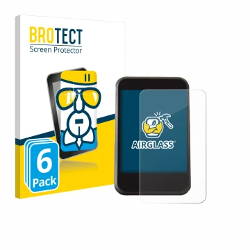 Parte frontal de un envase de producto con el logotipo de la marca BROTECT. Al lado se muestra el dispositivo Freesky YL81F co