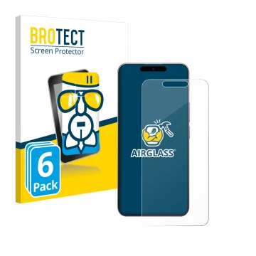 Parte frontal de un envase de producto con el logotipo de la marca BROTECT. Al lado se muestra el dispositivo Oukitel P1 con s
