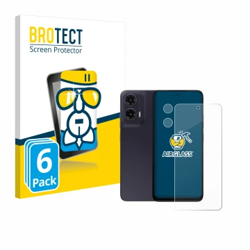 Parte frontal de un envase de producto con el logotipo de la marca BROTECT. Al lado se muestra el dispositivo Motorola Moto G3