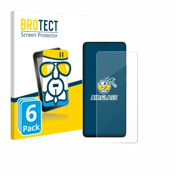 Parte frontal de un envase de producto con el logotipo de la marca BROTECT. Al lado se muestra el dispositivo Xiaomi Poco M7 P