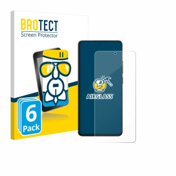 Parte frontal de un envase de producto con el logotipo de la marca BROTECT. Al lado se muestra el dispositivo Xiaomi Poco X7 P