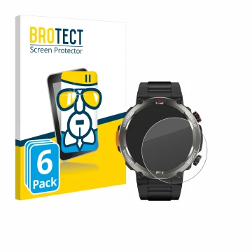 Parte frontal de un envase de producto con el logotipo de la marca BROTECT. Al lado se muestra el dispositivo Blackview W50 Pr