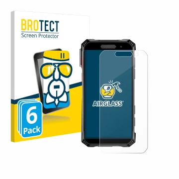 Parte frontal de un envase de producto con el logotipo de la marca BROTECT. Al lado se muestra el dispositivo Soyes S10 Max co