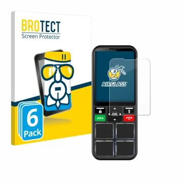 Parte frontal de un envase de producto con el logotipo de la marca BROTECT. Al lado se muestra el dispositivo Geemarc CL8000 c