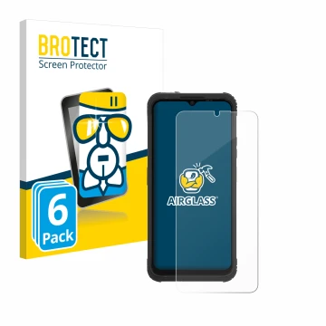 Parte frontal de un envase de producto con el logotipo de la marca BROTECT. Al lado se muestra el dispositivo AGM H Max con su