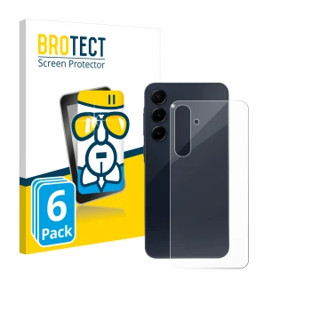 Parte frontal de un envase de producto con el logotipo de la marca BROTECT. Al lado se muestra el dispositivo Samsung Galaxy A