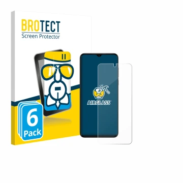 Parte frontal de un envase de producto con el logotipo de la marca BROTECT. Al lado se muestra el dispositivo ZTE Nubia Neo co
