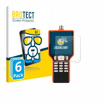 Parte frontal de un envase de producto con el logotipo de la marca BROTECT. Al lado se muestra el dispositivo RigExpert MATCH 