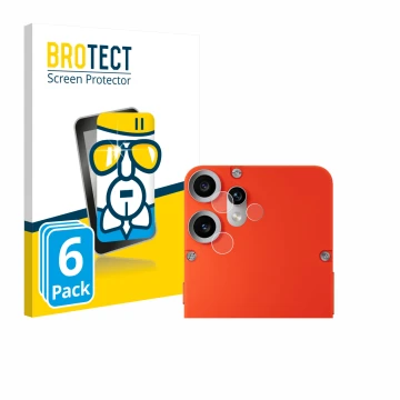 Parte frontal de un envase de producto con el logotipo de la marca BROTECT. Al lado se muestra el dispositivo Nothing CMF Phon