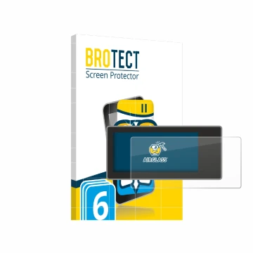 Parte frontal de un envase de producto con el logotipo de la marca BROTECT. Al lado se muestra el dispositivo Acta Berg Radio 