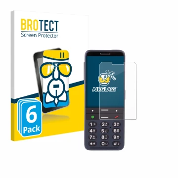 Parte frontal de un envase de producto con el logotipo de la marca BROTECT. Al lado se muestra el dispositivo BlindShell Class