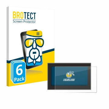 Parte frontal de un envase de producto con el logotipo de la marca BROTECT. Al lado se muestra el dispositivo Headrush Flex Pr