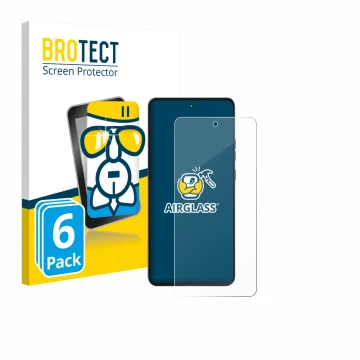 Parte frontal de un envase de producto con el logotipo de la marca BROTECT. Al lado se muestra el dispositivo Motorola Moto G8