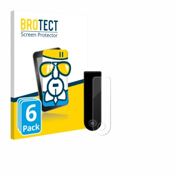 Parte frontal de un envase de producto con el logotipo de la marca BROTECT. Al lado se muestra el dispositivo Xiaomi Electric 