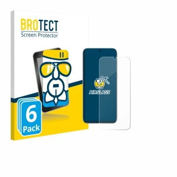 Parte frontal de un envase de producto con el logotipo de la marca BROTECT. Al lado se muestra el dispositivo Huawei Pura 80 U